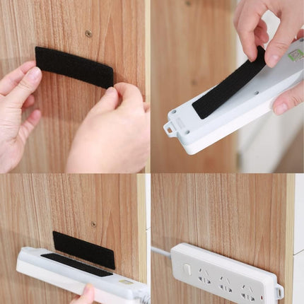 20 Sets 1x4 Inch Hook and Loop Fastener Strips with Adhesive Heavy Duty Double Sided Sticky Picture Hanging Wall Mounting Tape for Home and Office Use, Black.