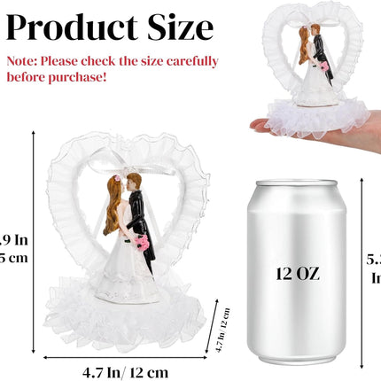 5.5" Bride Groom Cake Topper, Resin Wedding Toppers, Elegant Couple Hugging Figurine Decorative Status for Anniversary, Engagement Parties, Bridal Showers, Decoration Gifts.