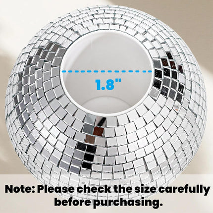 2 Pack Disco Ball Pencil Holder for Desk, 4 Inch Pen Organizer with Silver Sequins, Shiny Plastic Makeup Brush Holder, Sparkling Mirror Glass Flower Pot Cup Home Office Classroom Decor.