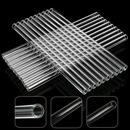 20 Pieces 12 In Glass Blowing Tubes, 12mm OD 8mm ID 2mm Thick Wall Borosilicate Pipe, Clear glass Bubble Tubing with 4 Cleaning Brush for Laboratory Experiment Art DIY.