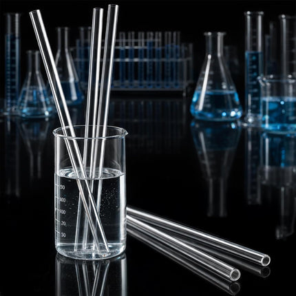 20 Pieces 12 In Glass Blowing Tubes, 12mm OD 8mm ID 2mm Thick Wall Borosilicate Pipe, Clear glass Bubble Tubing with 4 Cleaning Brush for Laboratory Experiment Art DIY.