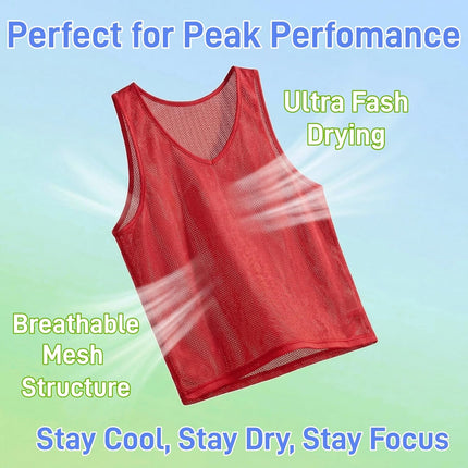 18 Pack Pinnies for Adults, Quick Dry Basketball Practice Jersey, Breathable Mesh Scrimmage Vest Youth Soccer Football Volleyball, 3 Colors.