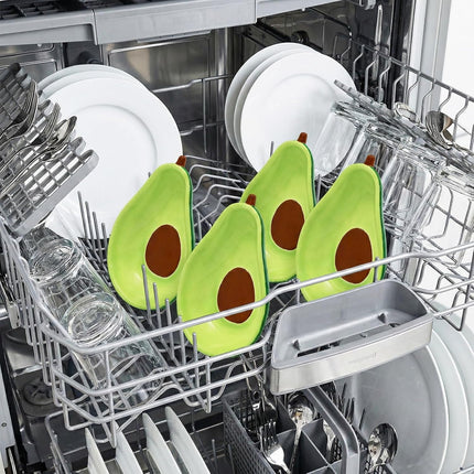 4 Pack Avocado Spoon Rest for Stove Top, 6.5 Inch Cute Ceramic Holder, Heat-Resistant Kitchen Counter Ladle Spoonrest, Large Cooking Utensil Dish Spatula, Tongs, Housewarming Gifts.