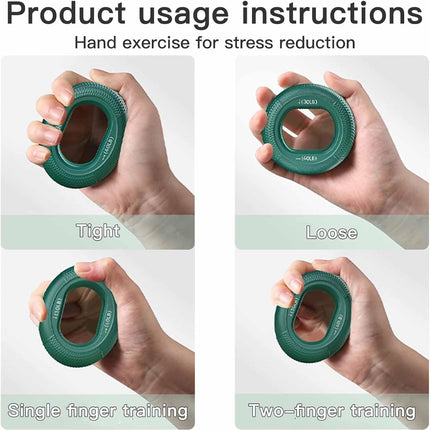 Grip Strength Trainer (30-80lbs) - 6 Resistance Levels, 3PCS Silicone Hand Strengthener Rings for Rock Climbing, Athletes, Finger Workout & Stress Relief Double Force Design 3 colors.