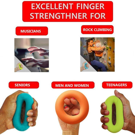 Grip Strength Trainer,Hand Strengthener,Forearm Workout - Trainer Silicone Rings for Rock Climbing, Athletes & Stress Relief Rehabilitation, 3 Resistance Levels(3 PCS).