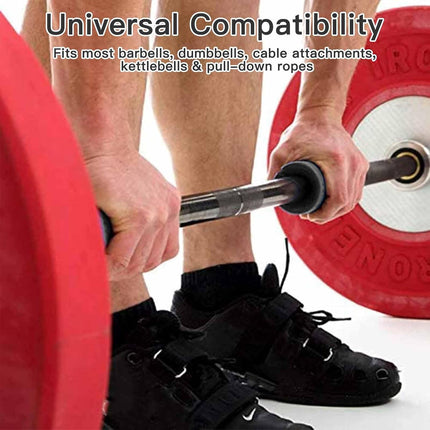 Thick Dumbbell & Barbell Grips for Weightlifting - High-Density Silicone Rubber, Non-Slip Gym Muscle Growth, Hand Stress Relief, Arm Blaster Adapter (1 Pair) Black.