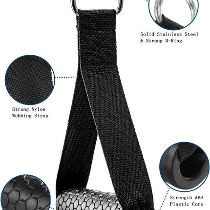 Exercise Cable Handles,Cable Machine Attachment Handles Compatible with Machines,Super Strong Nylon Webbing for Resistance Training(1 Pairs).