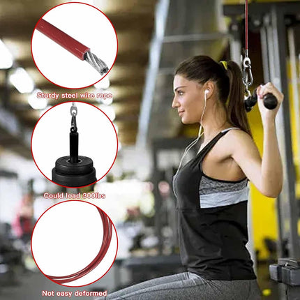 Replacement Cables for Home Gym, Fitness Pulley Cable, Weight Machine Cable -Thick 5mm(0.2inch) Heavy Duty Steel Wire Rope Gym  138''.