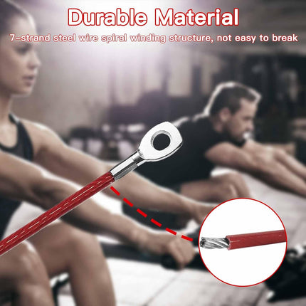 Replacement Cables for Home Gym, Fitness Pulley Cable, Weight Machine Cable -Thick 5mm(0.2inch) Heavy Duty Steel Wire Rope Gym  138''.