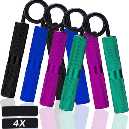 Grip Strength Trainer 4 Pack,50LB-200LB Metal Hand Strengthener Set,Non-Slip Heavy-Duty Training Equipment for Muscle Building and Rehabilitation Exercising.