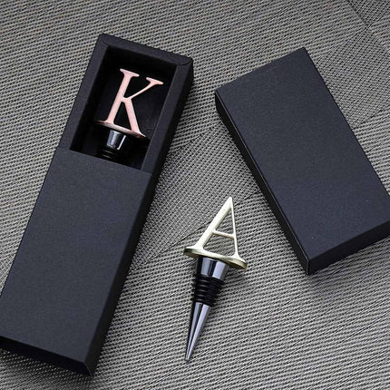 Wine Stoppers,Reusable Bottle Stoppers,Stainless Steel Letter Stopper, Food Grade Silicone Material Decorative Stoppers Funny Gift -Bronze Color (2025 Letters A) 2025 A.