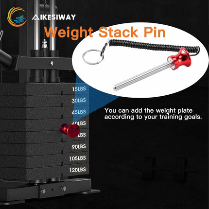 Universal Magnetic Weight Stack Pin with Pull Rope - Heavy Duty Gym for Machines | Commercial & Home Accessories Replacement Pins Strength Training Equipment Red.