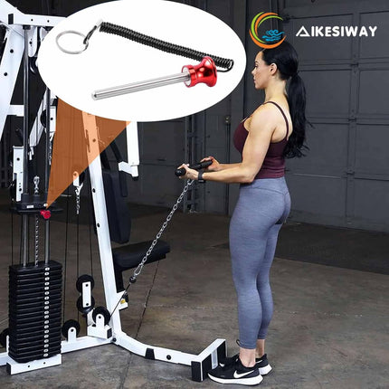 Universal Magnetic Weight Stack Pin with Pull Rope - Heavy Duty Gym for Machines | Commercial & Home Accessories Replacement Pins Strength Training Equipment Red.