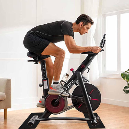 2-Pack Non-Slip Exercise Bike Mat for Peloton & Concept 2 Rower - Protects Hardwood Floors Carpets Gym Equipment Spin Bikes, Trainers, Home Workouts  11.8 inches x 23.6".