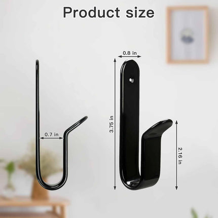 Snowboard Wall Mount & Skateboard Display Rack - Horizontal Hanger Clips for Snowboards, Longboards, Skateboards Space Saving Storage Solution Garage, Bedroom, Living Room (Black, 2 PCS) Black PCS.