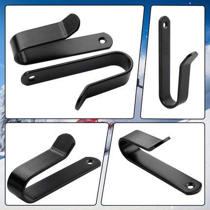 Snowboard Wall Mount & Skateboard Display Rack - Horizontal Hanger Clips for Snowboards, Longboards, Skateboards Space Saving Storage Solution Garage, Bedroom, Living Room (Black, 2 PCS) Black PCS.