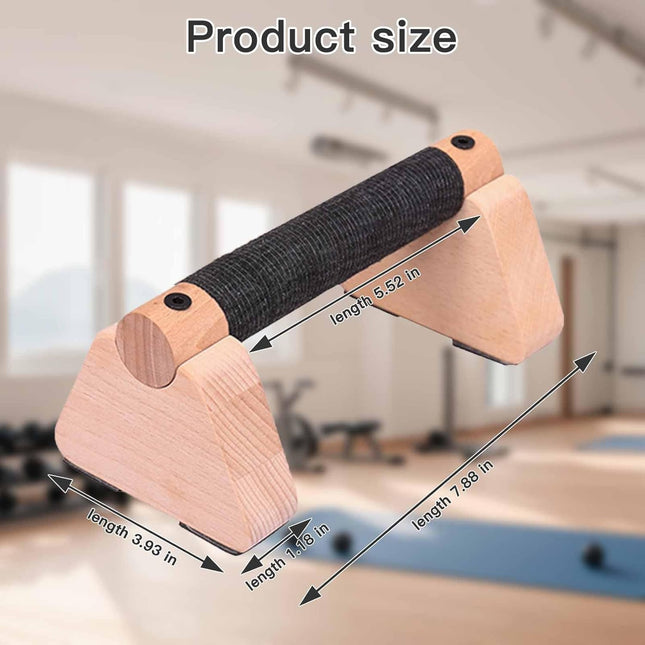 Wooden Parallettes Bars for Calisthenics - Handstand Push Up Training, L-Sit & Dip Workouts Portable Fitness Equipment Home Gym 7.88 inches.