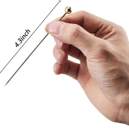 20 PCS Stainless Steel Cocktail Toothpicks, Picks for Drinks, Reusable Skewers Metal Tooth Appetizers (4.3 Inch).