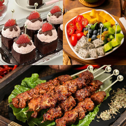 20 PCS Stainless Steel Cocktail Toothpicks, Picks for Drinks, Reusable Skewers Metal Tooth Appetizers (4.3 Inch).