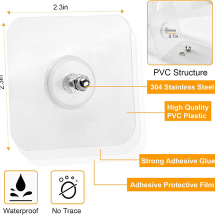 Wall Hangers Without Nails, 14 Packs Heavy Duty Adhesive Hooks, Hooks for Hanging, Screw Free Sticker, Seamless Screws Mount, 2 in 1 Reusable (18mm) Pack.