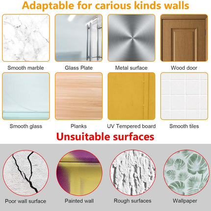 Wall Hangers Without Nails, 14 Packs Heavy Duty Adhesive Hooks, Hooks for Hanging, Screw Free Sticker, Seamless Screws Mount, 2 in 1 Reusable (18mm) Pack.
