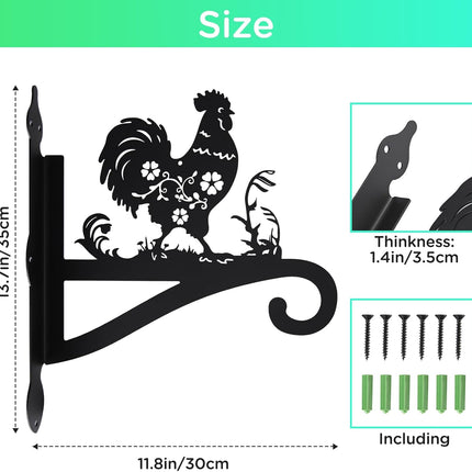 Plant Hanger Outdoor & Indoor, Chicken Decor Hanging Basket Hooks, Wall Hangers for Plant, Flower Basket, Bird Feeder, Lantern, Wind Chimes, Coop Accessories-Patio, Garden, Home.