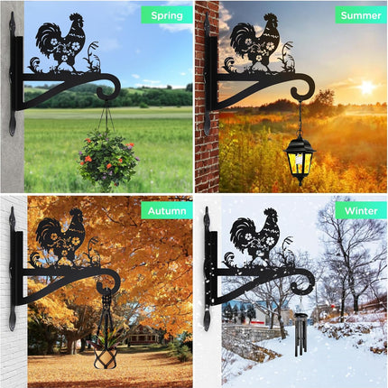 Plant Hanger Outdoor & Indoor, Chicken Decor Hanging Basket Hooks, Wall Hangers for Plant, Flower Basket, Bird Feeder, Lantern, Wind Chimes, Coop Accessories-Patio, Garden, Home.
