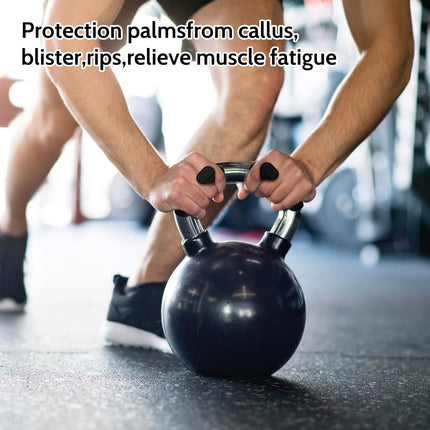 Weight Lifting Grips - Rubber Anti-Slip Workout Grips, Ergonomics Hand Protector Gloves for Gym Training and Exercise, Dumbbell, Bar Pad, Pull Up Men Women, No Sweaty (Black).