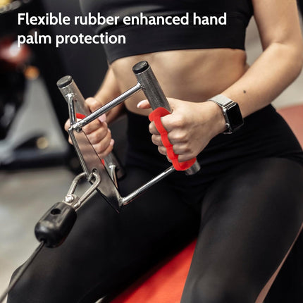 Anti-Slip Workout Grips: New Rubber Gym Grips Deadlifts Palm Protection Gloves for Weight Lifting, Dumbbell, Deadlift, Bar Pad Pull Up Grippers, Training and Exercise Men Women Red Pair.