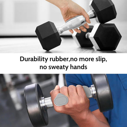 Weight Lifting Grips - Rubber Anti-Slip Workout Grips, Ergonomics Hand Protector Gloves for Gym Training and Exercise, Dumbbell, Bar Pad, Pull Up Men Women, No Sweaty (Grey).
