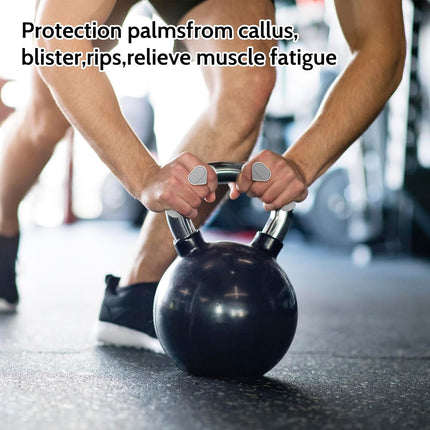 Weight Lifting Grips - Rubber Anti-Slip Workout Grips, Ergonomics Hand Protector Gloves for Gym Training and Exercise, Dumbbell, Bar Pad, Pull Up Men Women, No Sweaty (Grey).