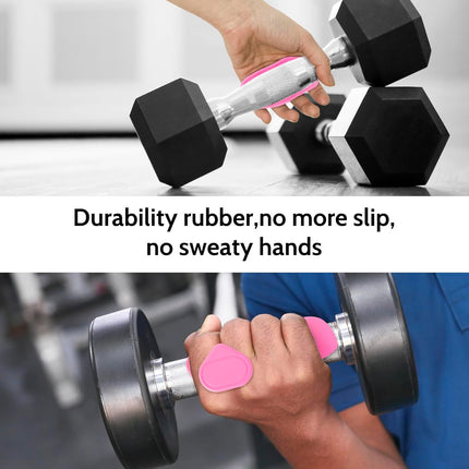 Weight Lifting Grips - Rubber Anti-Slip Workout Grips, Ergonomics Hand Protector Gloves for Gym Training and Exercise, Dumbbell, Bar Pad, Pull Up Men Women, No Sweaty (Red).