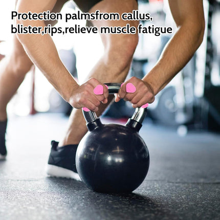 Weight Lifting Grips - Rubber Anti-Slip Workout Grips, Ergonomics Hand Protector Gloves for Gym Training and Exercise, Dumbbell, Bar Pad, Pull Up Men Women, No Sweaty (Red).