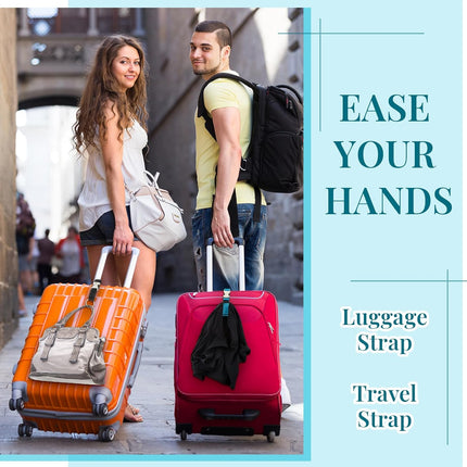 3 Pcs Add a Bag Luggage Straps Gripper Heavy Duty Jacket Valises Strap for Travel Belt with Buckle Adjustable Baggage Black, Blue and Grey.