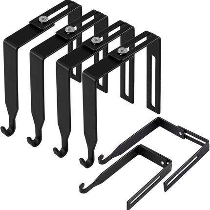4 Pcs Adjustable Cubicle Hanger Universal Partition Metal Hooks Door Hanger, Adjusted to Fit Panels with 1 3/8 Inch 3 1/2 Thickness for Office Whiteboard (Black) Black.