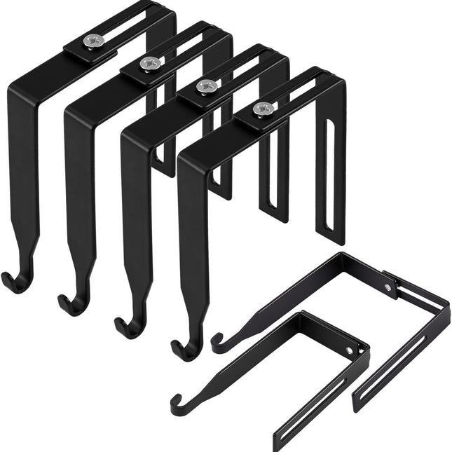 4 Pcs Adjustable Cubicle Hanger Universal Partition Metal Hooks Door Hanger, Adjusted to Fit Panels with 1 3/8 Inch 3 1/2 Thickness for Office Whiteboard (Black) Black