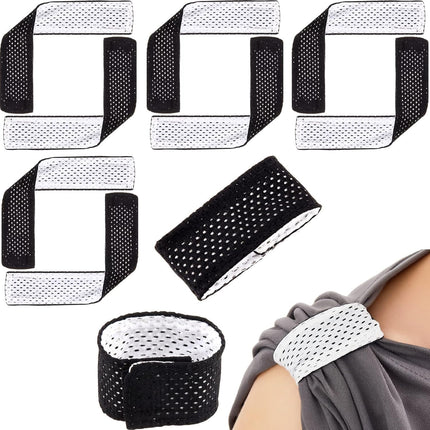 8 Count Softball Sleeve Holders Jersey Ties with Hook and Loop Fasteners Straps for Shirts Scrunchies T-Shirts Soccer Baseball Sports Activities(Black, White) Black, White.