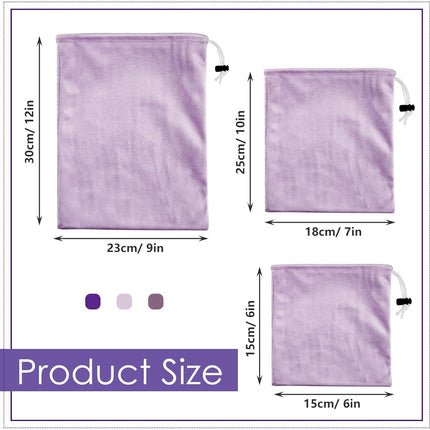 9 Pcs Satin Game Toy Storage Bag Silk Drawstring Bags Gift Pouches for Lightweight Toys Organizer Stuff Sack Foldable Travel Pouch Women, 3 Sizes(Purple Series) Purple Series.