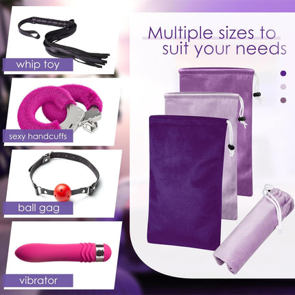 9 Pcs Satin Game Toy Storage Bag Silk Drawstring Bags Gift Pouches for Lightweight Toys Organizer Stuff Sack Foldable Travel Pouch Women, 3 Sizes(Purple Series) Purple Series.