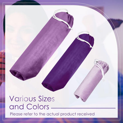 9 Pcs Satin Game Toy Storage Bag Silk Drawstring Bags Gift Pouches for Lightweight Toys Organizer Stuff Sack Foldable Travel Pouch Women, 3 Sizes(Purple Series) Purple Series.