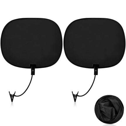 2 Pcs Laptop Sun Shade, Visor for Working Outside with Flexible and Adjustable Clips Stand Shade Cover Notebook Portable Computers Beach Chairs, Pets Strollers (Black) Black.