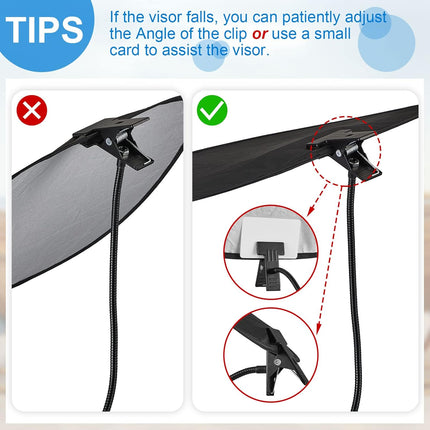 2 Pcs Laptop Sun Shade, Visor for Working Outside with Flexible and Adjustable Clips Stand Shade Cover Notebook Portable Computers Beach Chairs, Pets Strollers (Black) Black.