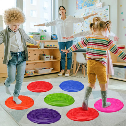 6 Pcs Wiggle Seat Inflated Wobble Cushion for Sensory Kid 13 Inch Balance Disc Kids Flexible Seating Exercise Pad Chair Classroom Office School Curated Color.