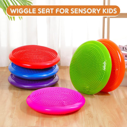 6 Pcs Wiggle Seat Inflated Wobble Cushion for Sensory Kid 13 Inch Balance Disc Kids Flexible Seating Exercise Pad Chair Classroom Office School Curated Color.