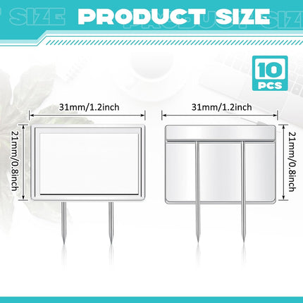 10 Pcs Silver Cubicle Pins Partition Long Push Fabric Clips Name Plate Holders for Office Furniture Corkboard Mounting.