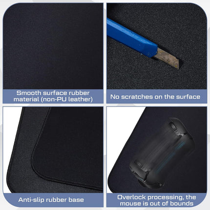 L Shaped Desk Mat Corner Mouse Pad Waterproof Large Rubber for Office Home Curved Keyboard Gaming Setup Computer Protection Supplies, 36.2 Inches(Black) Black.