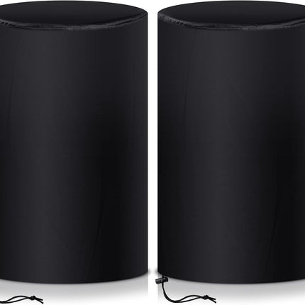 55 Gallon Drum Cover, 210D Oxford Cloth Water Storage Barrel 25 x 37 Inch Outdoor Waterproof Rain Snow Bucket lid with Drawstring, UV Protection, Anti Dust(2 Pcs).