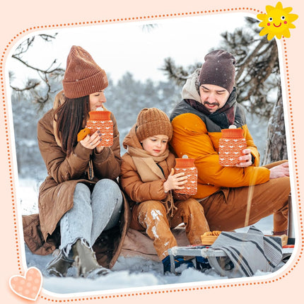 Mini Hot Water Bottle 320ml for & Cold Compress with Cover Silicone Microwave Heating Small Bag Travel Pain Relief Valentine's Day Gifts(Orange) Orange.