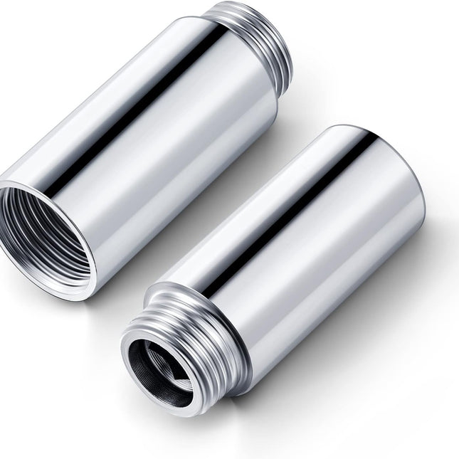 2 Pcs Shower Head Extension Arm Stainless Steel Pipe 1/2pt Male to Female Thread Cast Fitting Coupler Adapter(2 Inch) Inch.