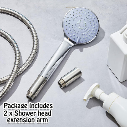 2 Pcs Shower Head Extension Arm Stainless Steel Pipe 1/2pt Male to Female Thread Cast Fitting Coupler Adapter(2 Inch) Inch.